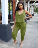 Casual Solid Sleeveless Loose Jumpsuit BLX-8222