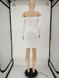 Sexy Off Shoulder Long Sleeve Bodycon Mini Dress NLAF-6084