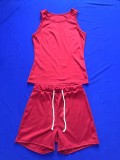 Solid Sports Tank Top And Shorts 2 Piece Suits MEI-9195