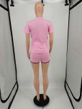 Solid Sports T Shirt And Shorts Two Piece Suits YIM-202
