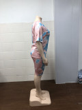 Plus Size Tie Dye T Shirt And Shorts 2 Piece Suits BDF-8065