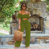 Solid Off Shoulder Sexy One Piece Jumpsuits YD-8214