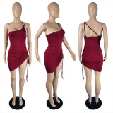 Sexy Off Shoulder Drawstring Club Dress MUKF-041