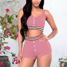 Sexy Striped Tank Top And Shorts 2 Piece Sets FST-FA7112