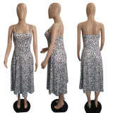 Fashion Sexy Sling Print Dress WPF-8005