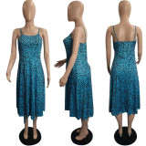 Fashion Sexy Sling Print Dress WPF-8005