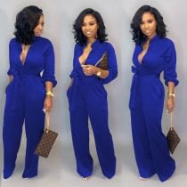 Plus Size Casual Solid Color Jumpsuits MOF-6639