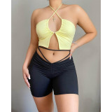 Sexy Casual Solid Color Tie Up Shorts ASL-6377
