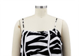 Plus Size Printed Sleeveless Sling Maxi Dress BMF-078