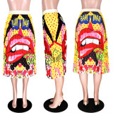 Fashion Print Pleated Skirt ASL-6233