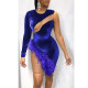 Sexy Nightclub Feather Mesh Irregular Dress ASL-6317