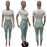 Casual Printed T Shirt And Pants 2 Piece Suits LSD-81011