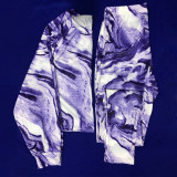 Casual Printed Long Sleeve Two Piece Pants Set MEI-9198