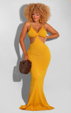 Sexy Hollow Out Backless Slip Maxi Dress CHY-1315