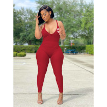 Sexy Solid Color Backless Jumpsuits SHE-7275