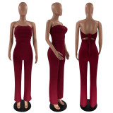 Solid Sexy Off Shoulder Tube Jumpsuit YN-88813