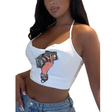 Sexty Printed Slim Sling Vest Top MLGF-D5032-1