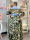 Plus Size Camo Print Long Sleeve Maxi Dress BMF-079