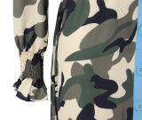Plus Size Camo Print Long Sleeve Maxi Dress BMF-079
