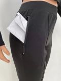 Casual Solid Long Sleeve Zipper Split Two Piece Suits XYKF-9295