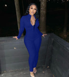 Casual Solid Long Sleeve One-Piece Jumpsuit XYMF-88077