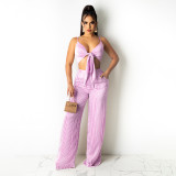 Sexy Striped Bow-Tie Vest Top And Pants 2 Piece Sets HNIF-HN034