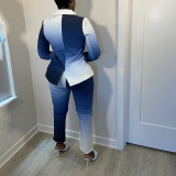 Plus Size Gradient Long Sleeve Blazer 2 Piece Sets HNIF-HN044-1