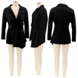 Plus Size Solid Full Sleeve Blazer Coat HNIF-DHN047