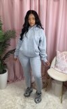 Solid Hoodies Long Pants Thick Two Piece Jogger Sets AIL-116