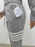 Casual Zipper Hoodie Top And Pants 2 Piece Sets OJS-9296