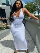 Plus Size Sexy Solid Sleeveless Slim Maxi Dress ME-S812