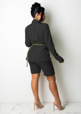 Solid Blazer Coat And Shorts OL Two Piece Suits (Without Belt) TR-1173