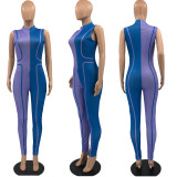 Sexy Sleeveless Patchwork Slim Jumpsuit JRF-3649