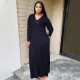 Plus Size Solid Long Sleeve Loose Maxi Dress QSF-51041