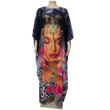 Plus Size Casual Printed Loose Maxi Dress NNWF-7297