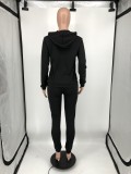 Plus Size Solid Hoodie Sweatpants Two Piece Suits YIM-213
