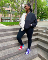 Contrast Color Full Sleeve Casual Loose Baseball Jacket CYAO-00031