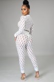 Sexy Hole Hollow Out Long Sleeve 2 Piece Pants Set LA-3278