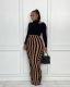 Striped Tassel High Waist Long Skirt OLYF-96076