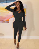 Sexy Solid Long Sleeve Slim Jumpsuit LDS-3292
