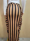 Striped Tassel High Waist Long Skirt OLYF-96076