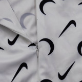 Casual Printed Long Sleeve Zipper Jumpsuit YNB-7232