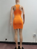 Sexy Solid Sleeveless Mini Dress NYF-8073