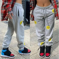 Smiley Print Casual Sweatpants WSYF-5909