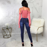 Plus Size Denim Stretch Skinny Jeans Pants HSF-2598