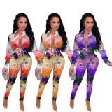 Casual Printed Blouse And Pants Two Piece Sets NYMF-245