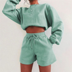 Casual Loose Sweatshirt And Shorts 2 Piece Sets XEF-S04593