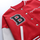 Casual Printed Patchwork PU Sleeve Baseball Jacket FL-YJ21091