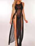 Sexy Perspective Slit Long Dress+Panties(Without Bra) YQ-W431