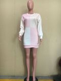 Casual Long Sleeve O Neck Mini Dress ORY-5212